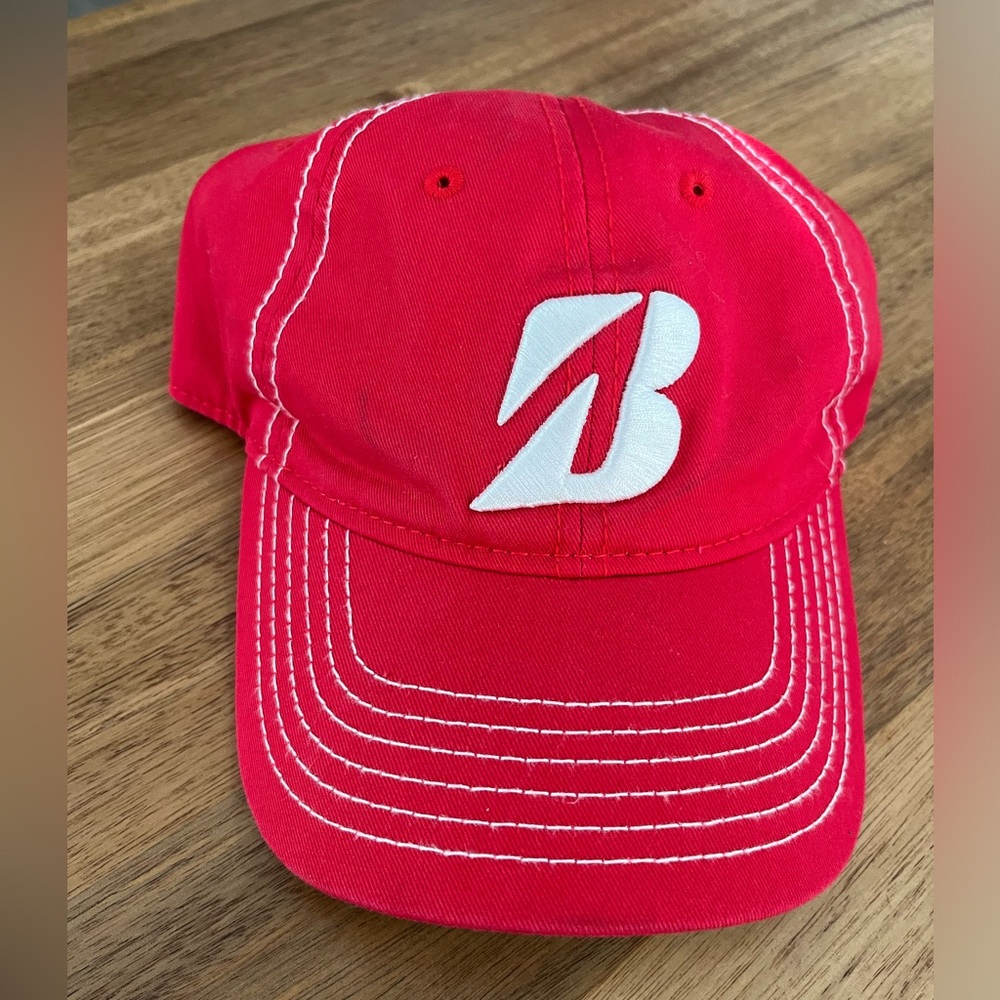 Bridgestone golf soft baseball cap adjustable red